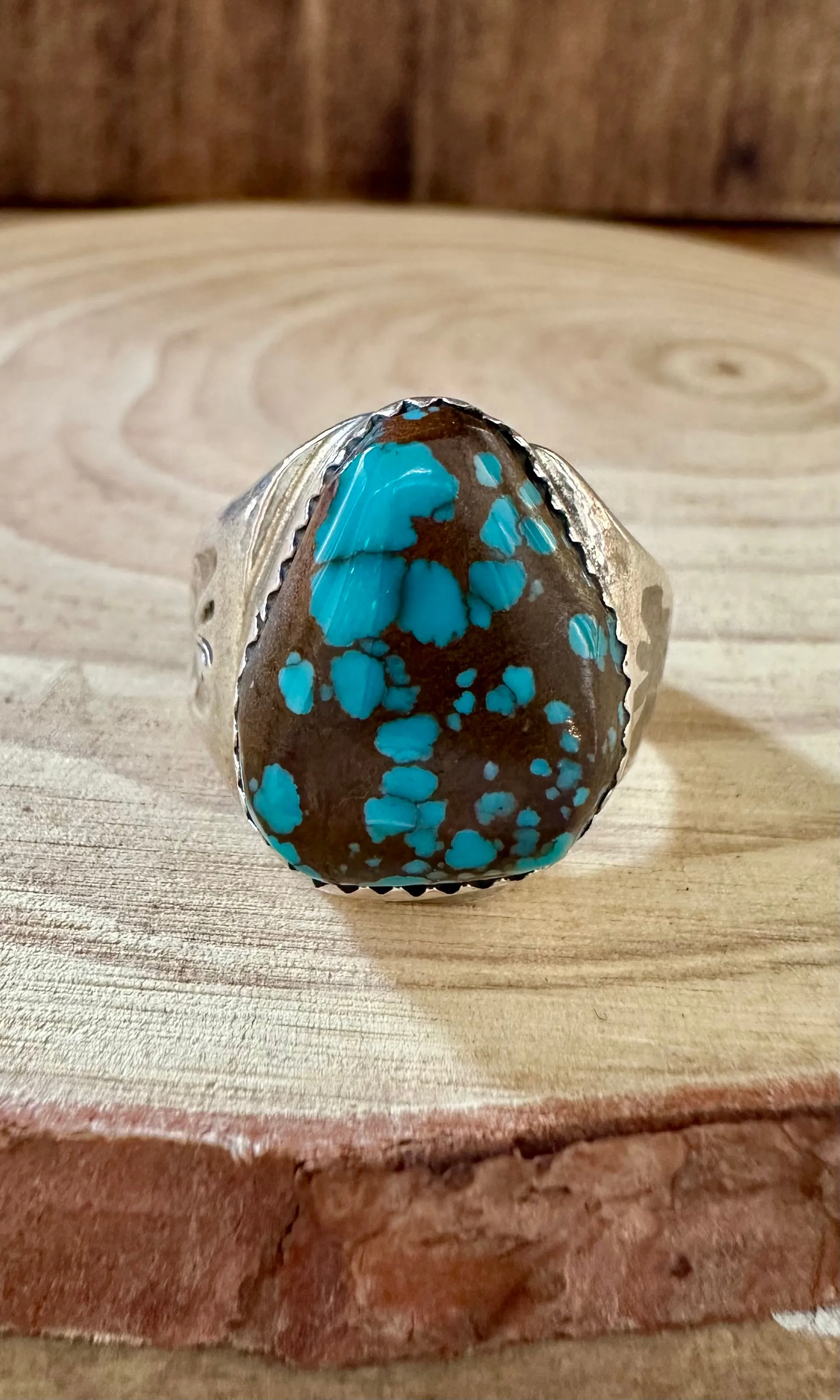 ANNIE LINCOLN EGYPTIAN Turquoise Sterling Silver Ring • Size 7