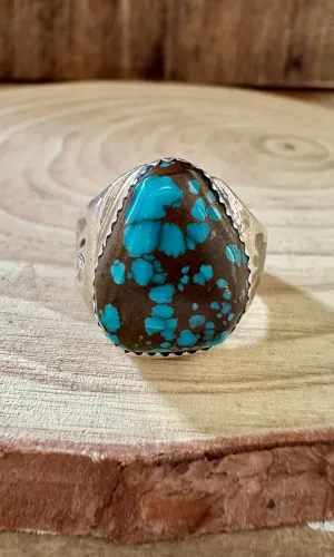 ANNIE LINCOLN EGYPTIAN Turquoise Sterling Silver Ring • Size 7