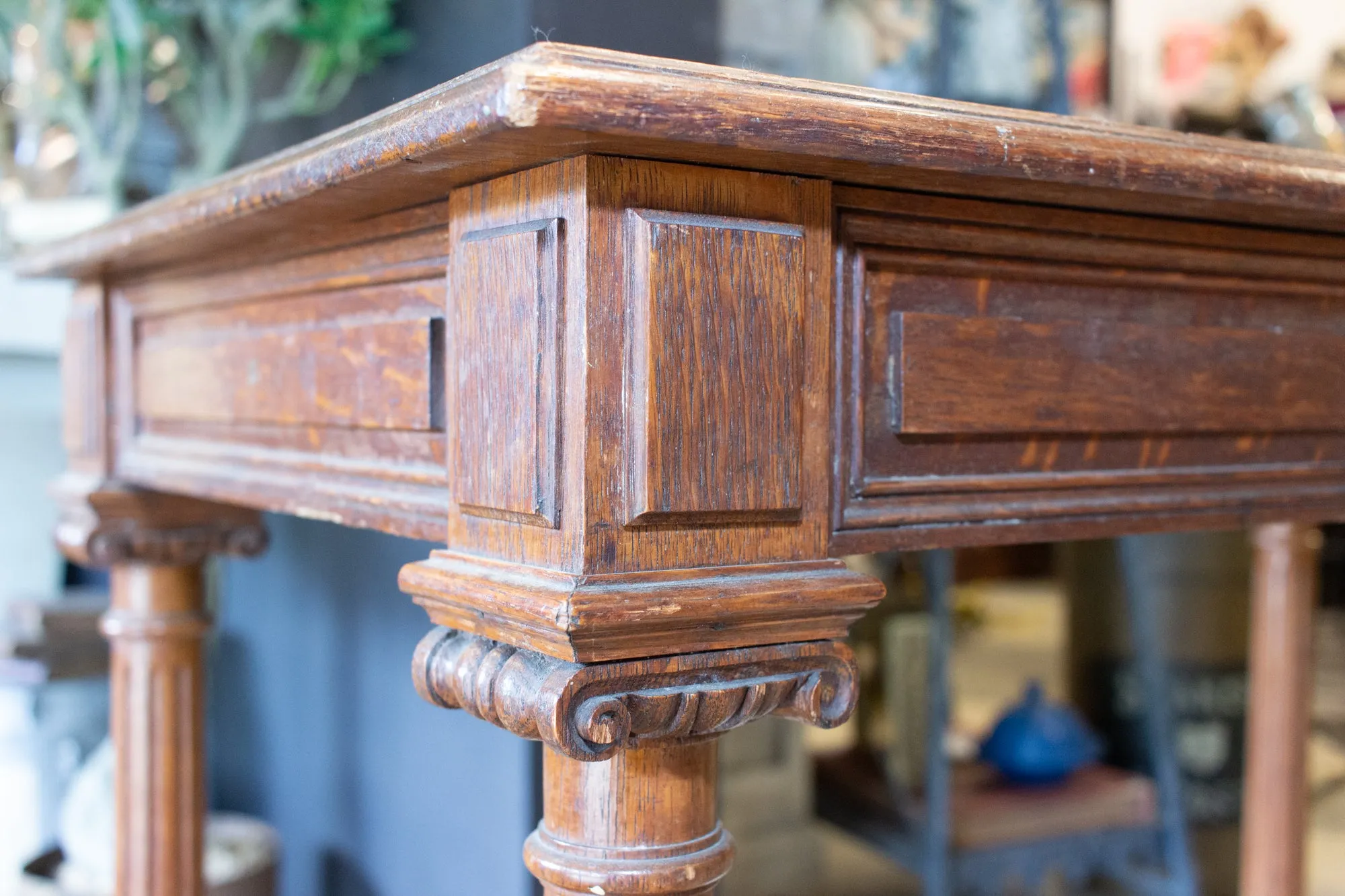 Antique French Carved Wood Empire Style Table ca. 1900