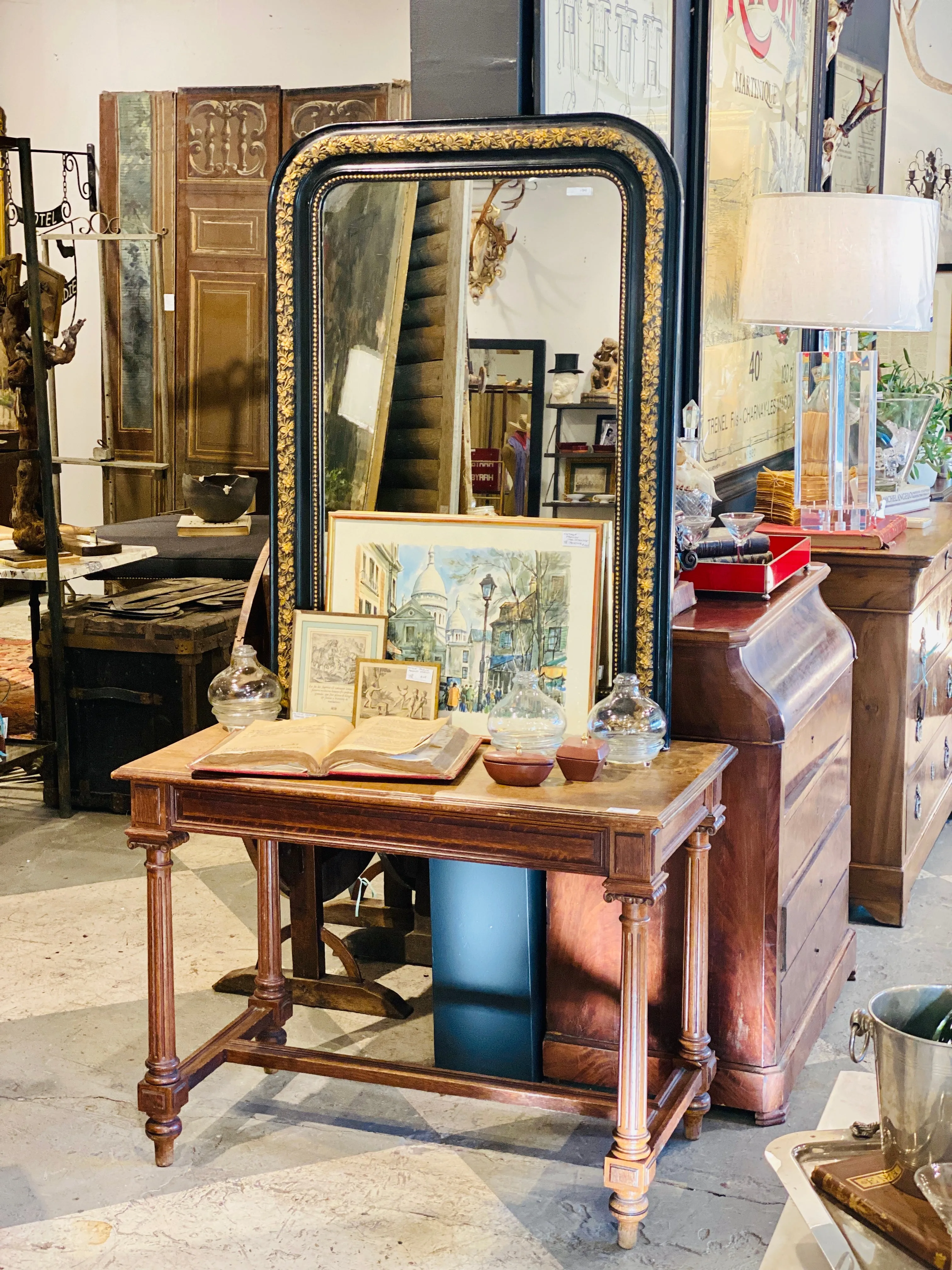 Antique French Carved Wood Empire Style Table ca. 1900