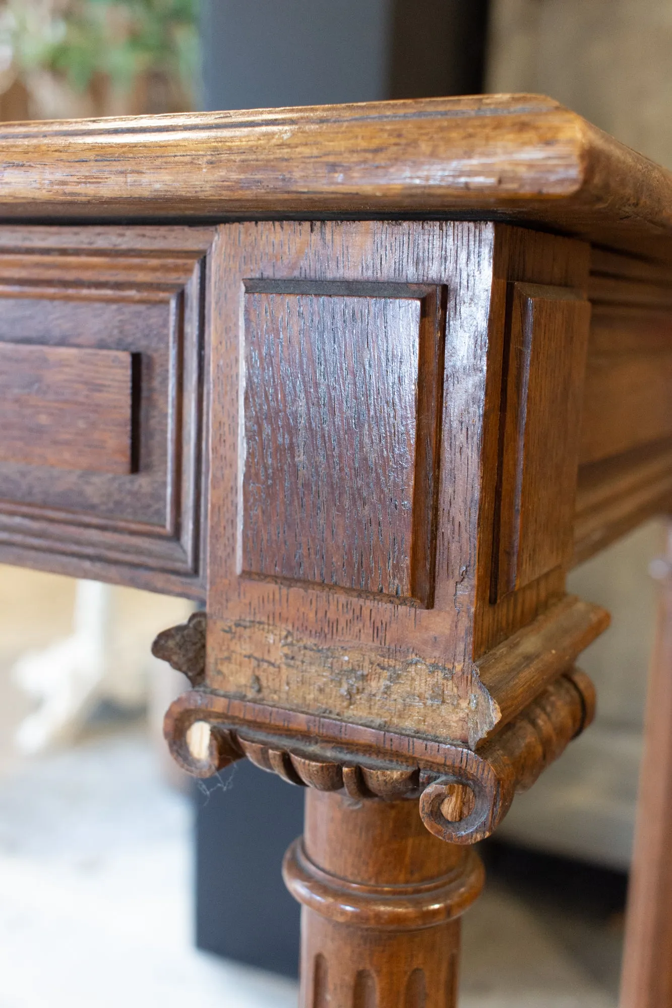Antique French Carved Wood Empire Style Table ca. 1900