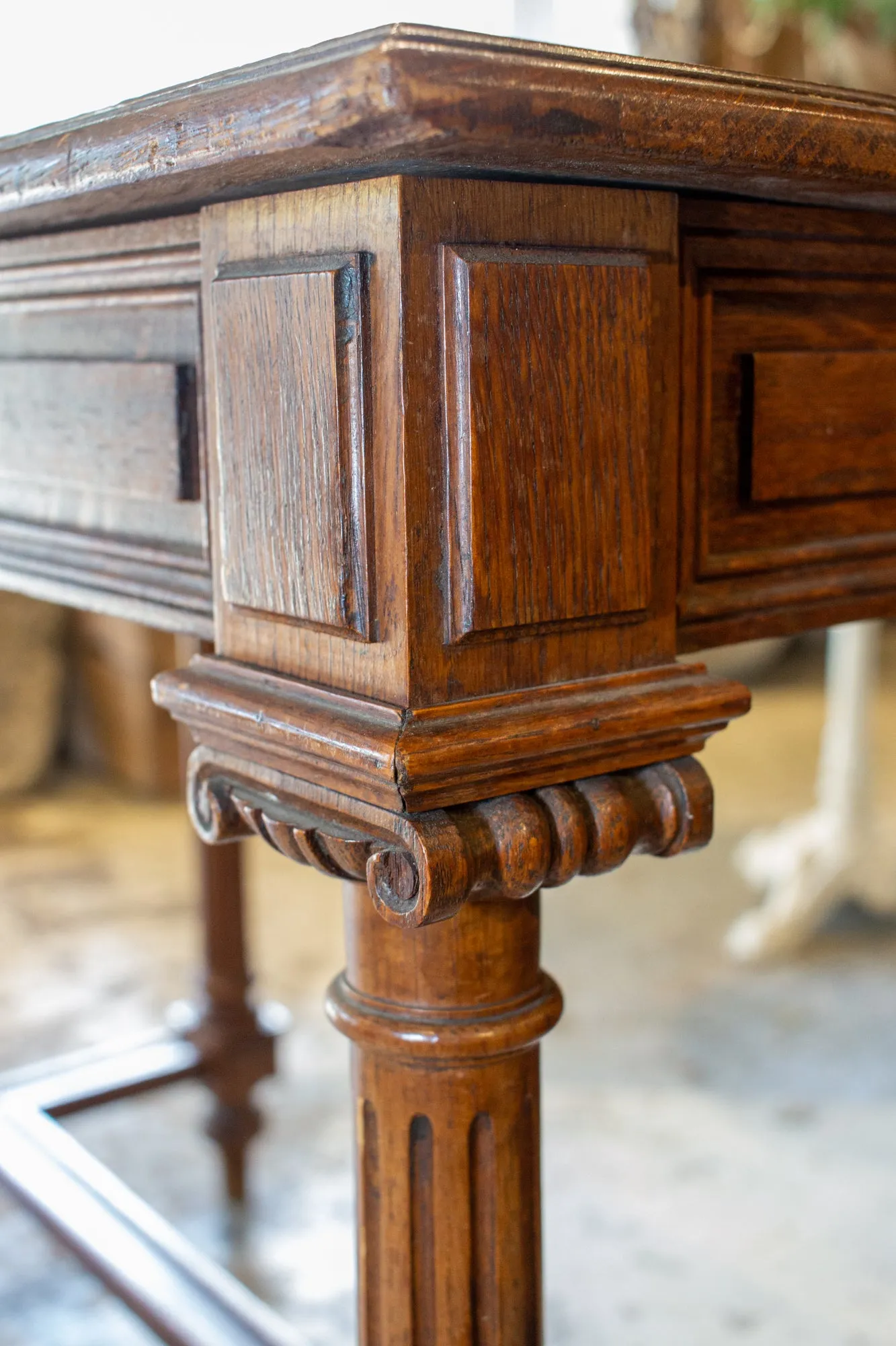 Antique French Carved Wood Empire Style Table ca. 1900