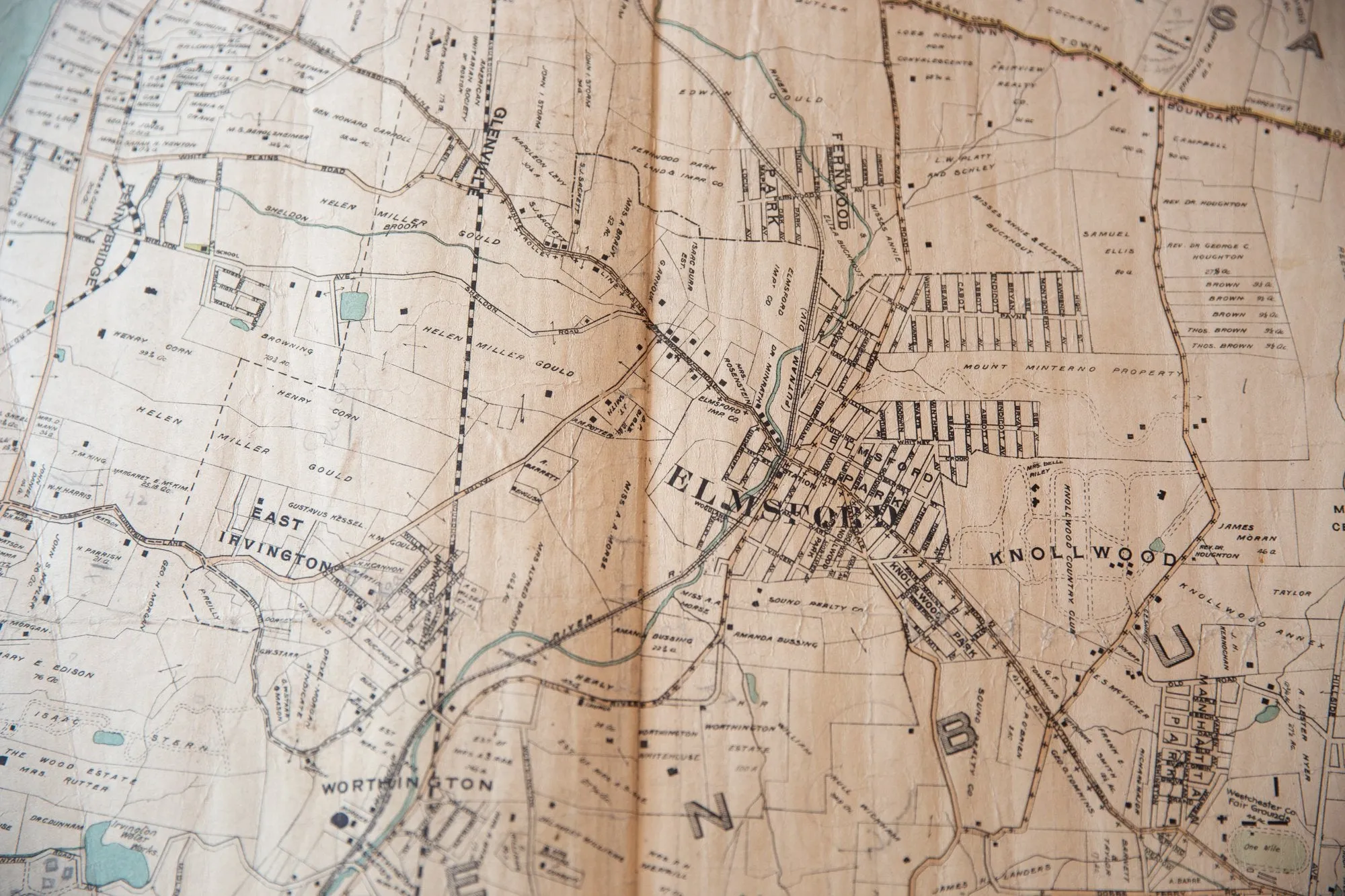 Antique Greenburgh, White Plains, Tarrytown, River Towns NY Map