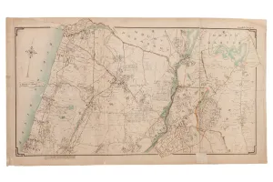 Antique Greenburgh, White Plains, Tarrytown, River Towns NY Map