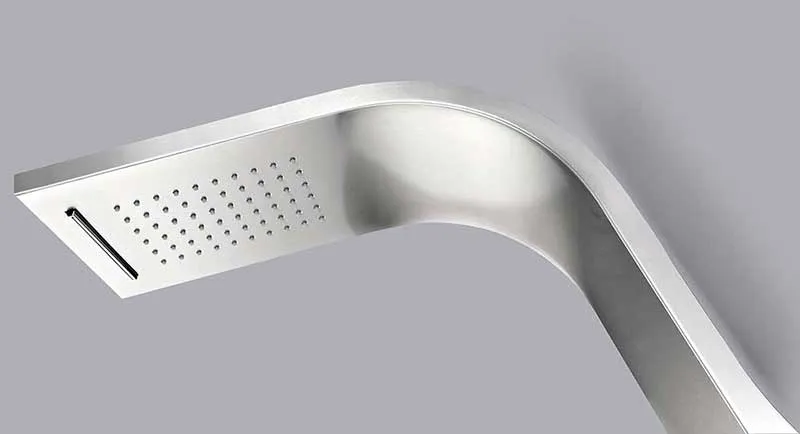 Anzzi ANCHORAGE Series 60 in. Full Body Shower Panel System with Heavy Rain Shower and Spray Wand in Brushed Steel