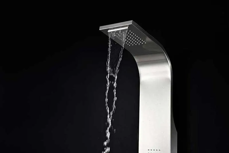 Anzzi ANCHORAGE Series 60 in. Full Body Shower Panel System with Heavy Rain Shower and Spray Wand in Brushed Steel