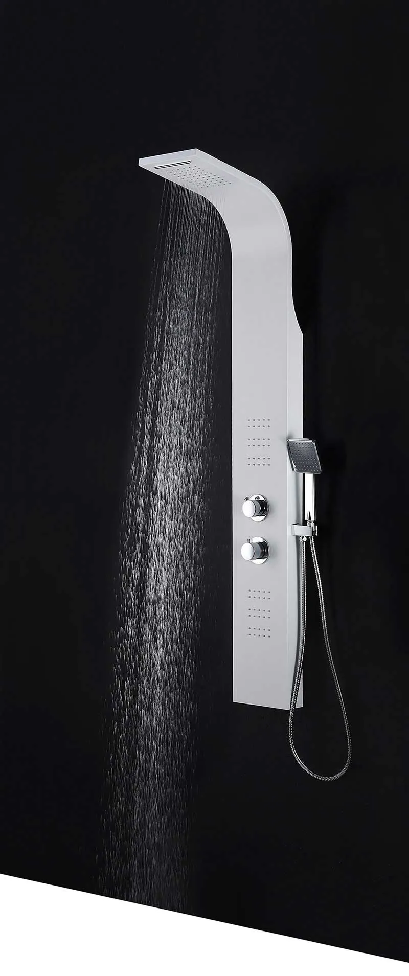 Anzzi ARENA Series 60 in. Full Body Shower Panel System with Heavy Rain Shower and Spray Wand in White