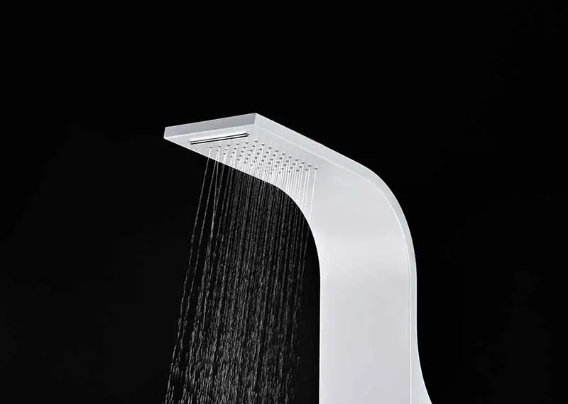 Anzzi ARENA Series 60 in. Full Body Shower Panel System with Heavy Rain Shower and Spray Wand in White
