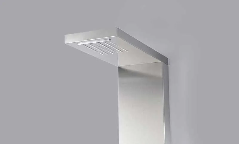 Anzzi EXPANSE Series 64 in. Full Body Shower Panel System with Heavy Rain Shower and Spray Wand in Brushed Steel