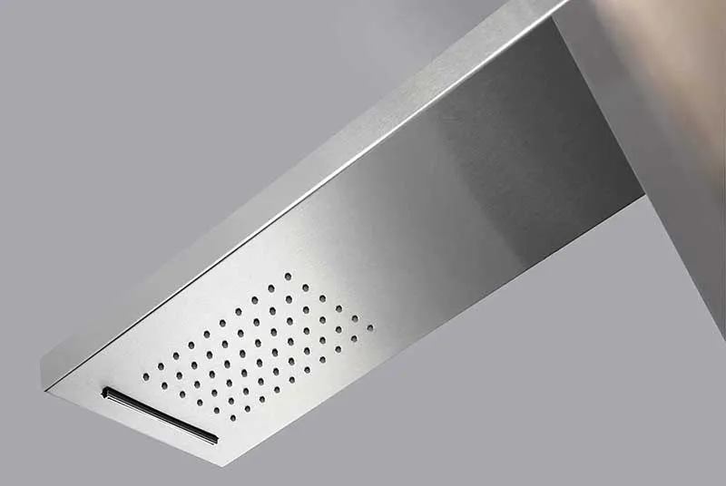 Anzzi EXPANSE Series 64 in. Full Body Shower Panel System with Heavy Rain Shower and Spray Wand in Brushed Steel