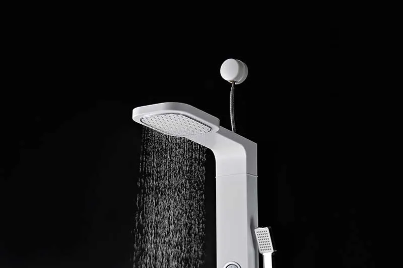 Anzzi Hacienda Series 44 in. Full Body Shower Panel System with Heavy Rain Shower and Spray Wand in White
