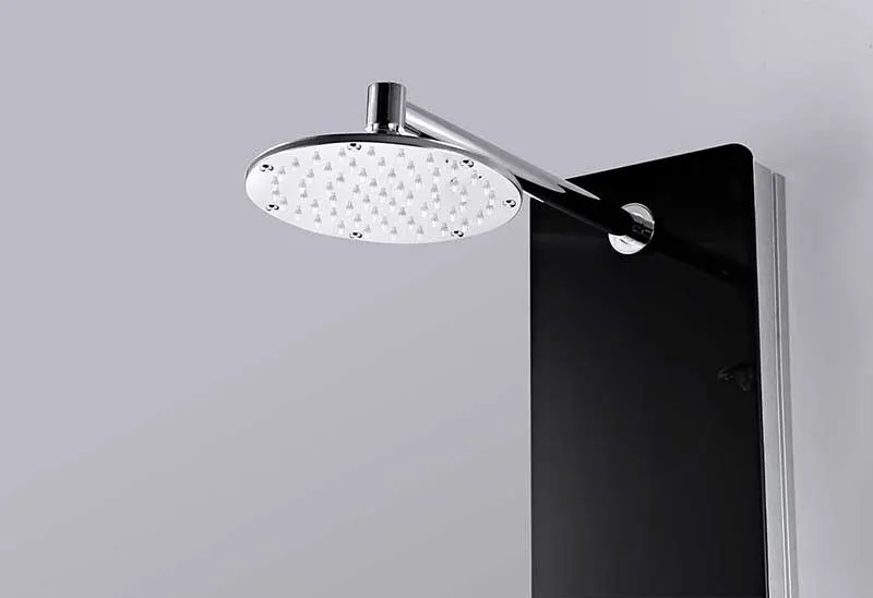 Anzzi LANDE Series 56 in. Full Body Shower Panel System with Heavy Rain Shower and Spray Wand in Black