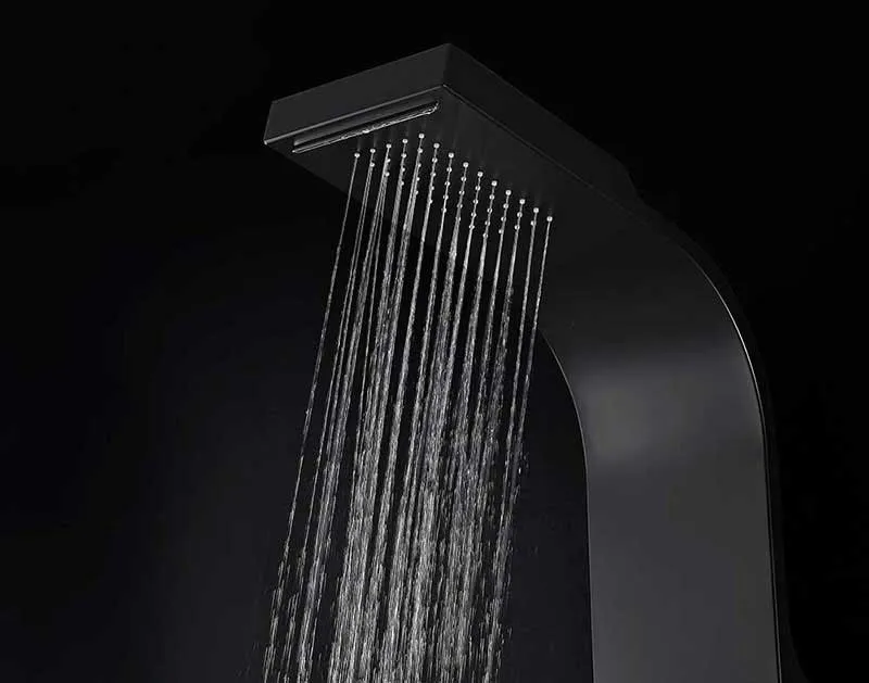 Anzzi LEVEL Series 66 in. Full Body Shower Panel System with Heavy Rain Shower and Spray Wand in Black