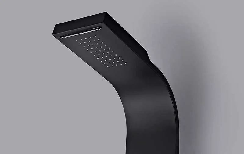 Anzzi LEVEL Series 66 in. Full Body Shower Panel System with Heavy Rain Shower and Spray Wand in Black