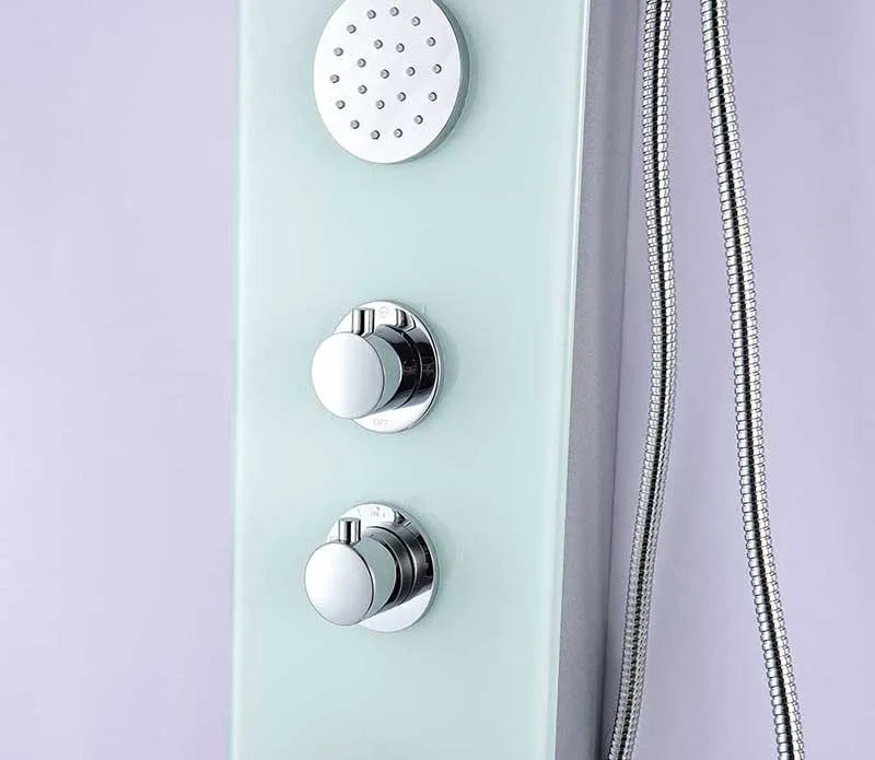 Anzzi MARE Series 60 in. Full Body Shower Panel System with Heavy Rain Shower and Spray Wand in White