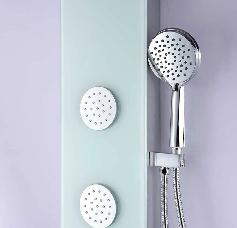 Anzzi MARE Series 60 in. Full Body Shower Panel System with Heavy Rain Shower and Spray Wand in White