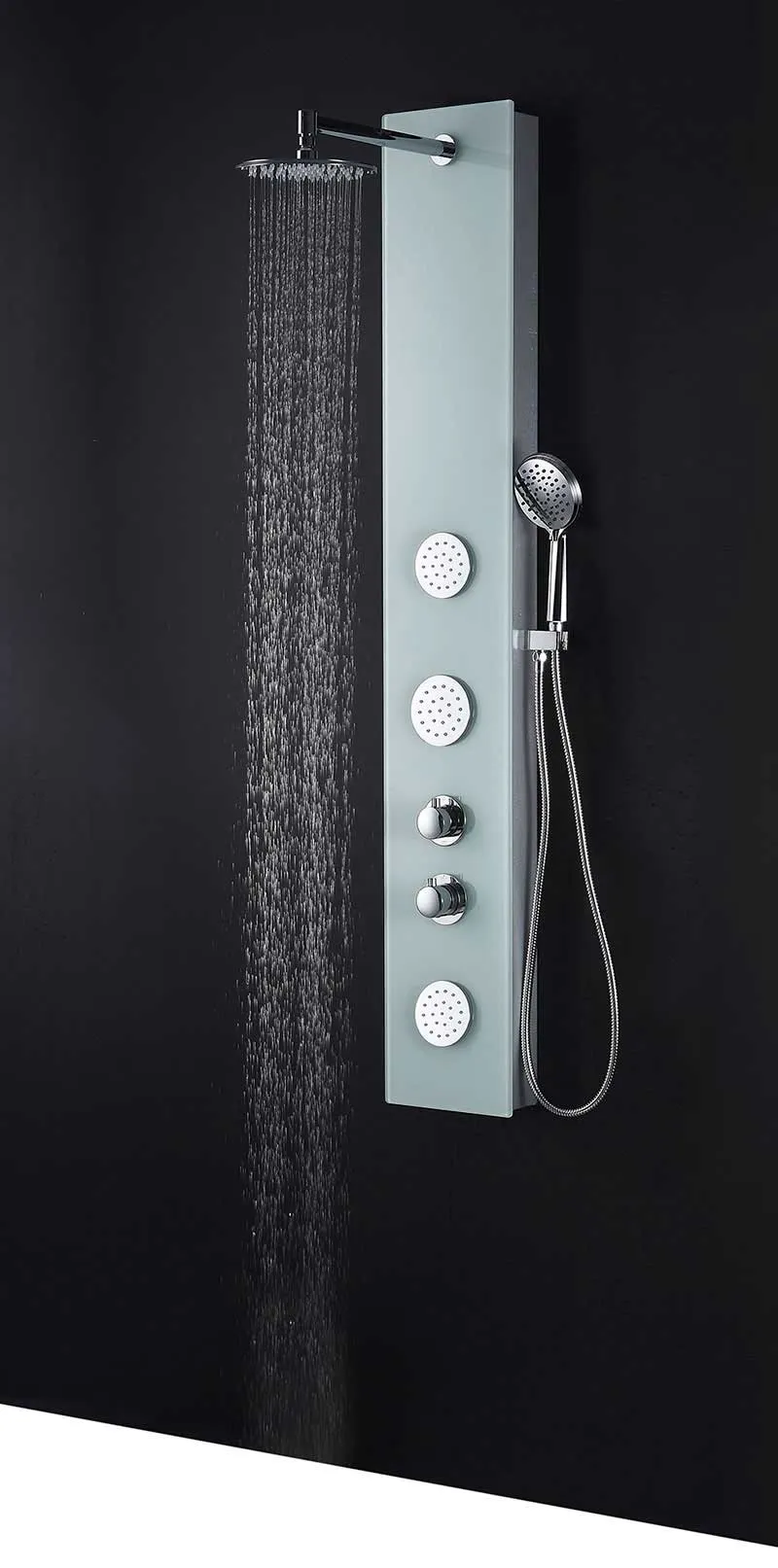 Anzzi MARE Series 60 in. Full Body Shower Panel System with Heavy Rain Shower and Spray Wand in White
