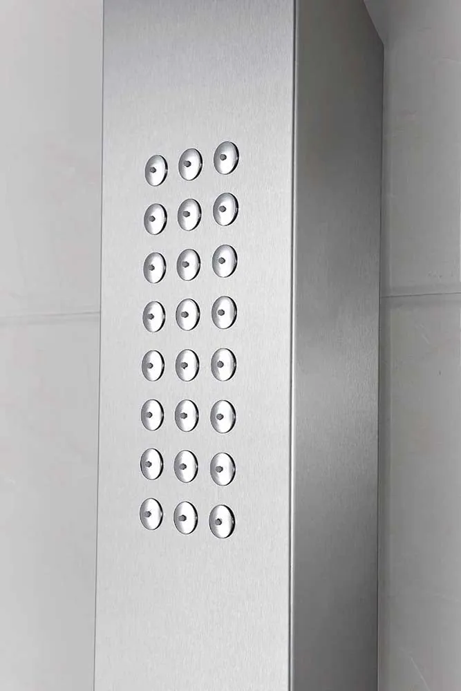 Anzzi Pier 48 in. Full Body Shower Panel with Heavy Rain Shower and Spray Wand in Brushed Steel