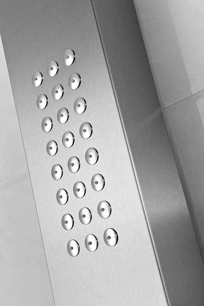 Anzzi Pier 48 in. Full Body Shower Panel with Heavy Rain Shower and Spray Wand in Brushed Steel