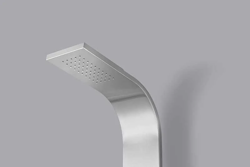 Anzzi Pier 48 in. Full Body Shower Panel with Heavy Rain Shower and Spray Wand in Brushed Steel