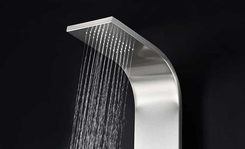 Anzzi PRAIRE Series 64 in. Full Body Shower Panel System with Heavy Rain Shower and Spray Wand in Brushed Steel