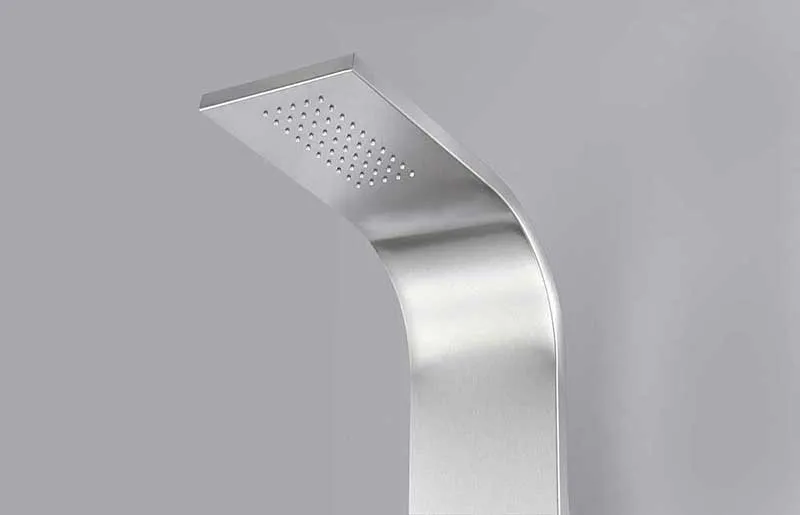 Anzzi PRAIRE Series 64 in. Full Body Shower Panel System with Heavy Rain Shower and Spray Wand in Brushed Steel
