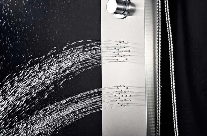 Anzzi PRAIRE Series 64 in. Full Body Shower Panel System with Heavy Rain Shower and Spray Wand in Brushed Steel
