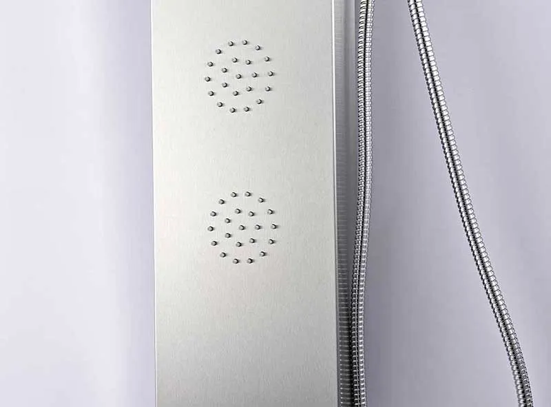 Anzzi PRAIRE Series 64 in. Full Body Shower Panel System with Heavy Rain Shower and Spray Wand in Brushed Steel