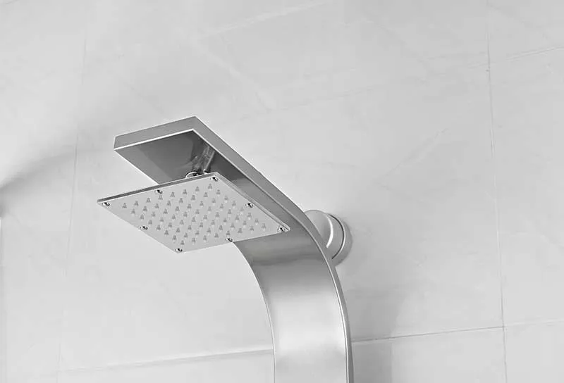 Anzzi Sans 40 in. Full Body Shower Panel with Heavy Rain Shower and Spray Wand in Brushed Steel
