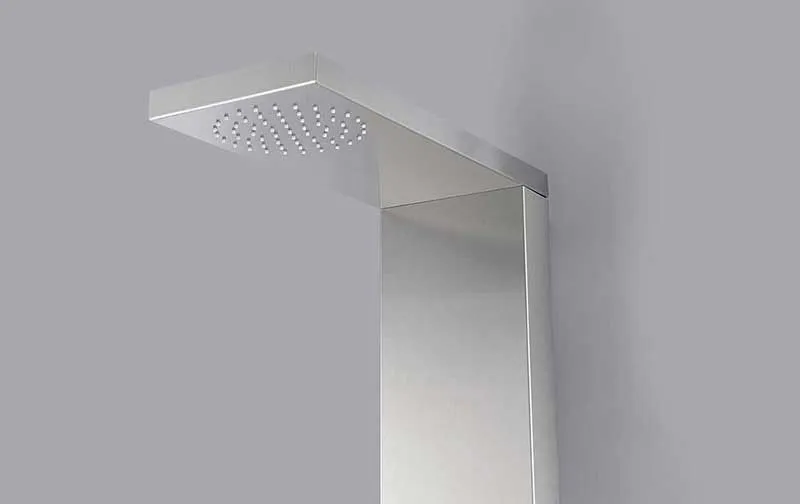Anzzi TUNDRA Series 52 in. Full Body Shower Panel System with Heavy Rain Shower and Spray Wand in Brushed Steel