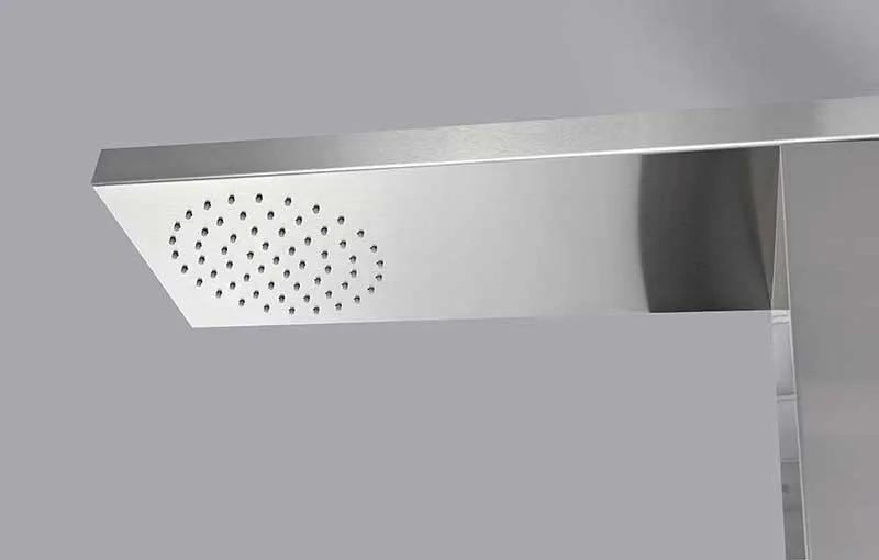 Anzzi TUNDRA Series 52 in. Full Body Shower Panel System with Heavy Rain Shower and Spray Wand in Brushed Steel