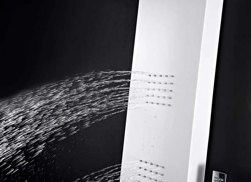 Anzzi VEGA Series 56 in. Full Body Shower Panel System with Heavy Rain Shower and Spray Wand in White