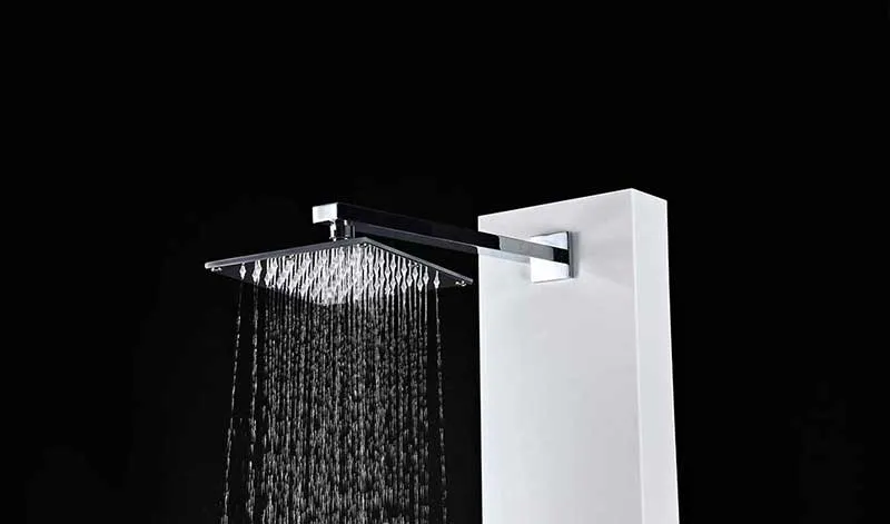 Anzzi VEGA Series 56 in. Full Body Shower Panel System with Heavy Rain Shower and Spray Wand in White