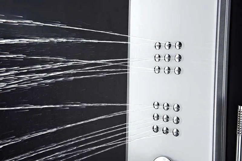 Anzzi VELD Series 64 in. Full Body Shower Panel System with Heavy Rain Shower and Spray Wand in White