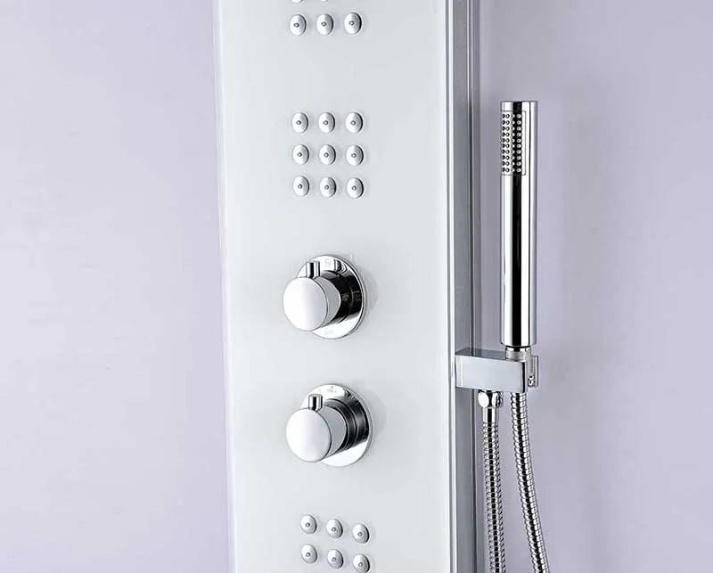 Anzzi VELD Series 64 in. Full Body Shower Panel System with Heavy Rain Shower and Spray Wand in White