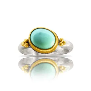 Arizona Sky -  Turquoise Ring with Granulation