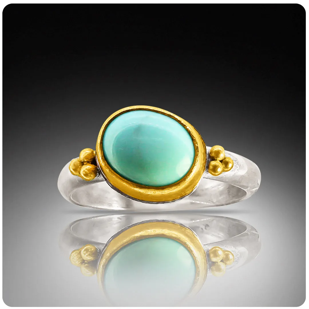 Arizona Sky -  Turquoise Ring with Granulation