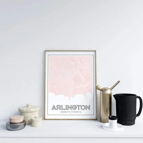 Arlington, Virginia road map and skyline