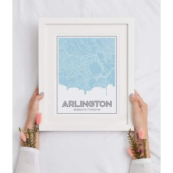 Arlington, Virginia road map and skyline