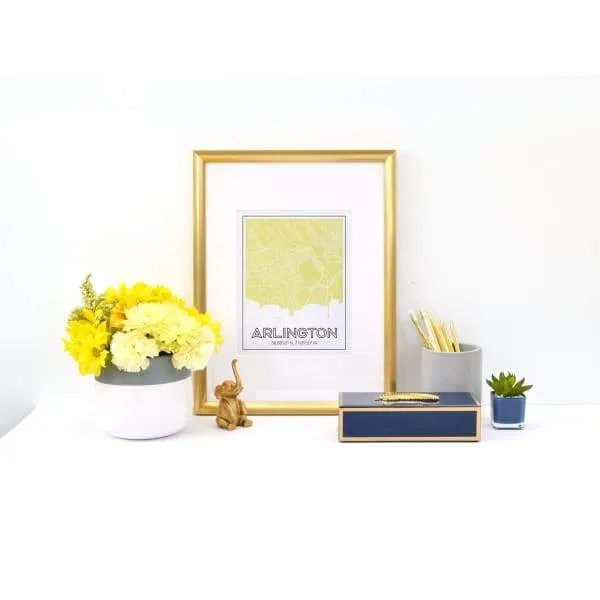 Arlington, Virginia road map and skyline