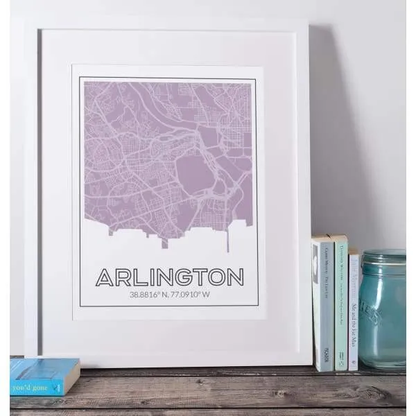 Arlington, Virginia road map and skyline