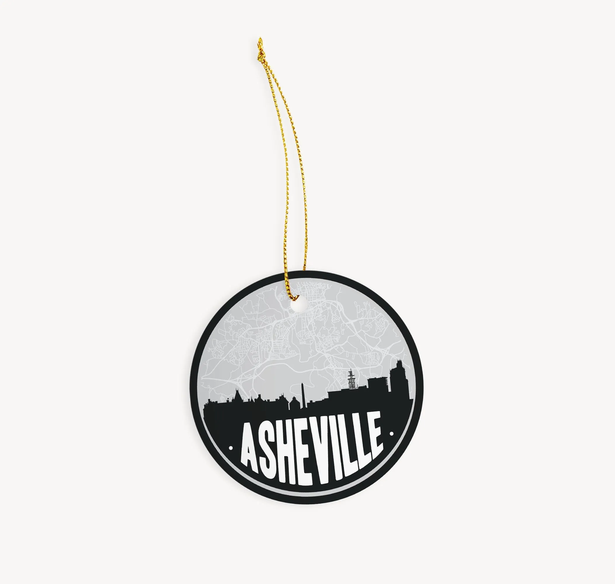 Asheville NC map skyline ceramic Christmas ornament, Asheville NC state ornament, Asheville NC ornament, North Carolina Christmas