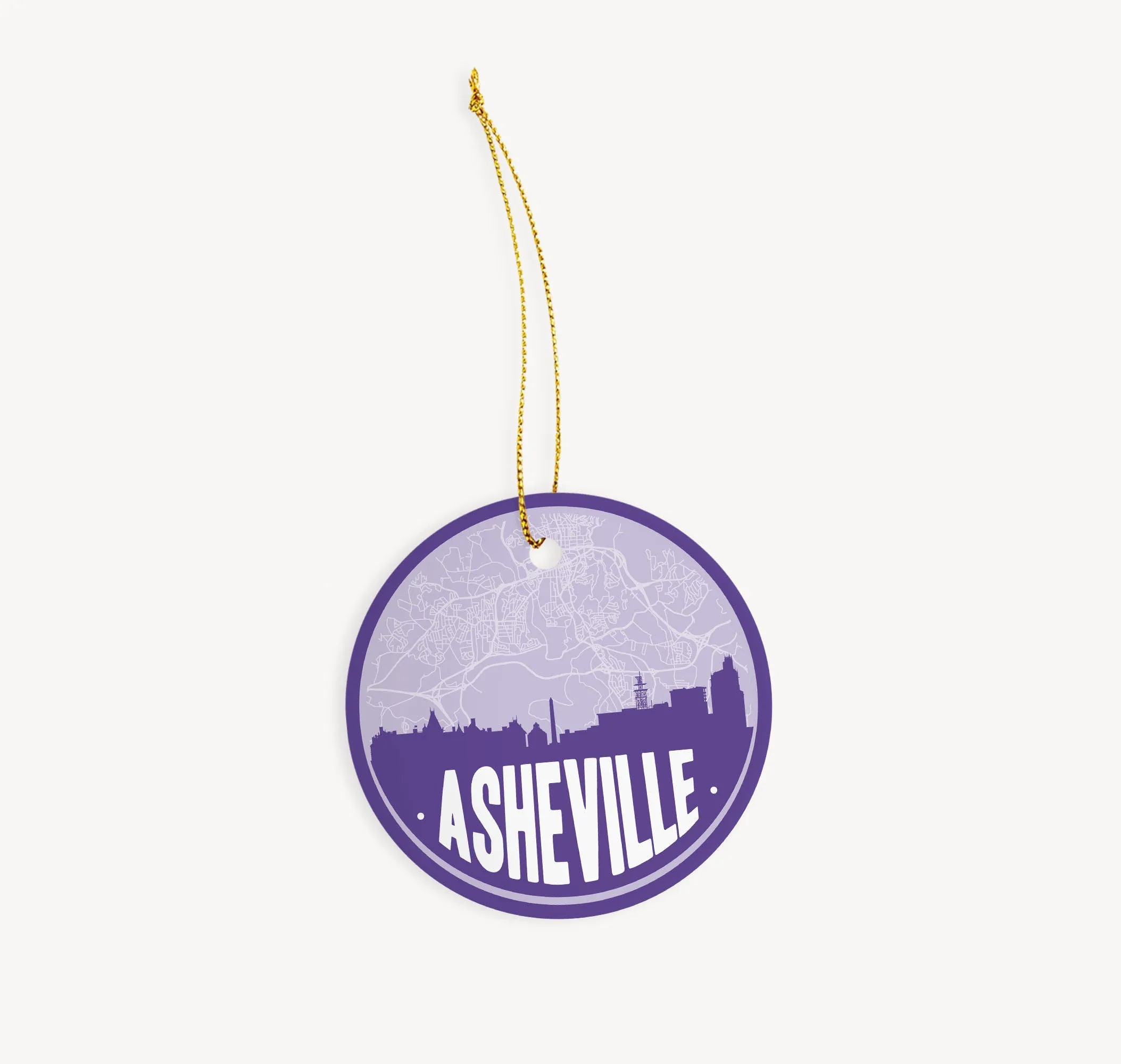 Asheville NC map skyline ceramic Christmas ornament, Asheville NC state ornament, Asheville NC ornament, North Carolina Christmas