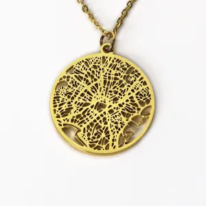 Athens Gold - City Map Necklace