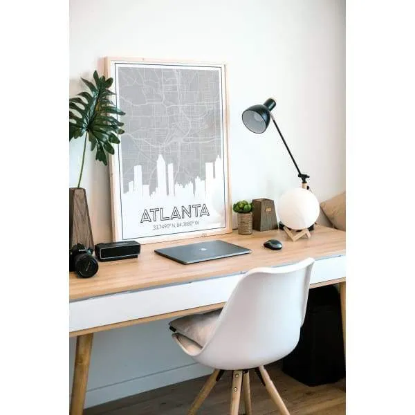 Atlanta, Georgia skyline and map