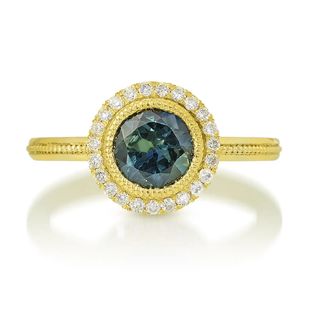 Australian Sapphire Halo Ring