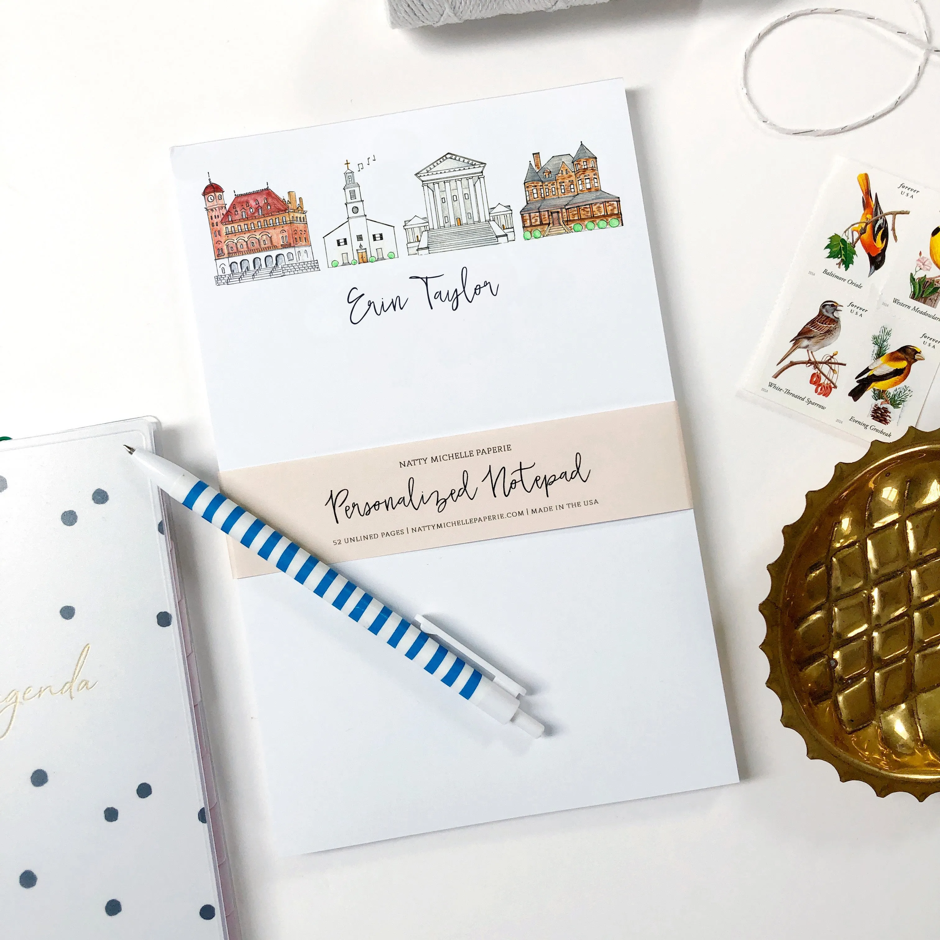 *Available in a Variety of Skylines* Personalized Notepads
