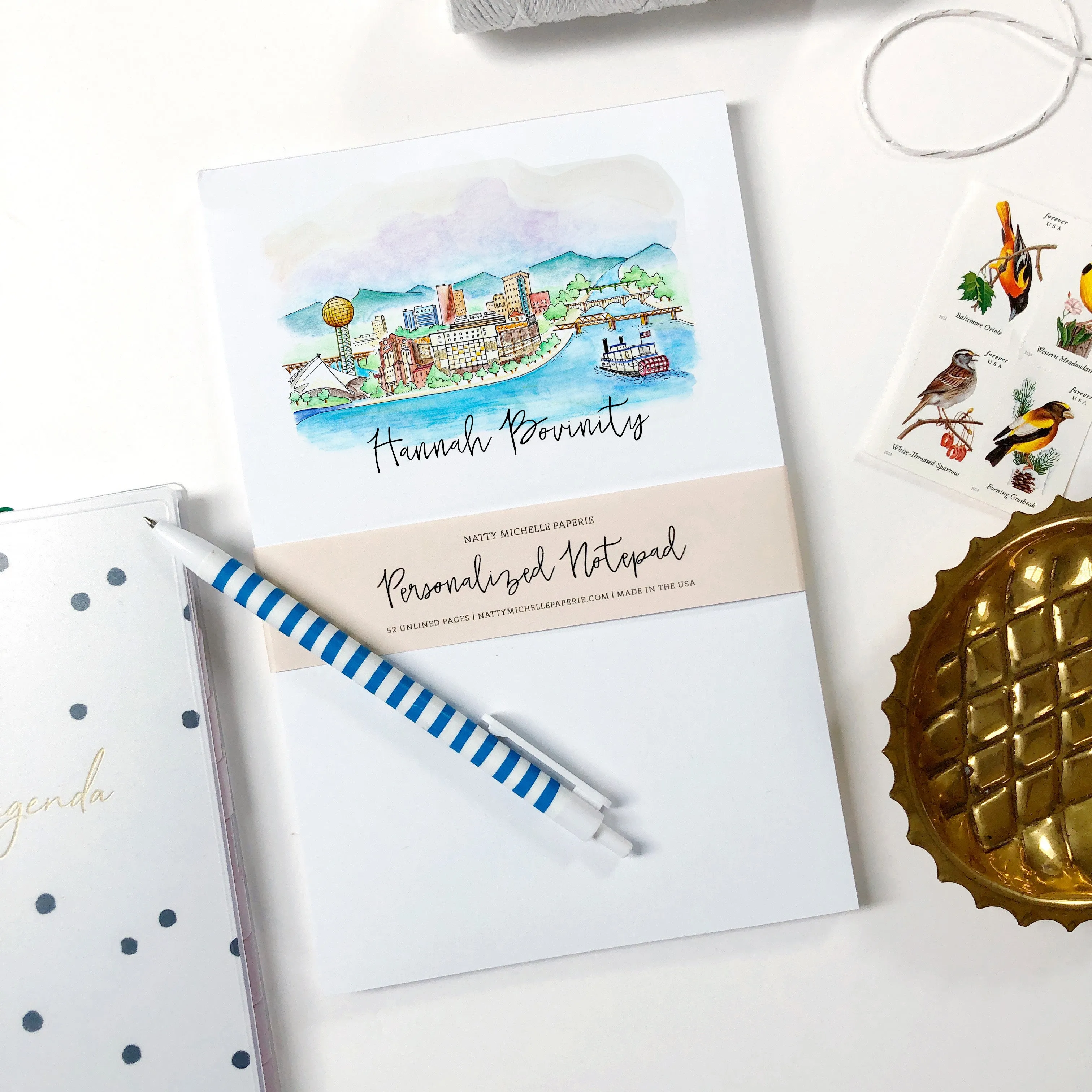 *Available in a Variety of Skylines* Personalized Notepads