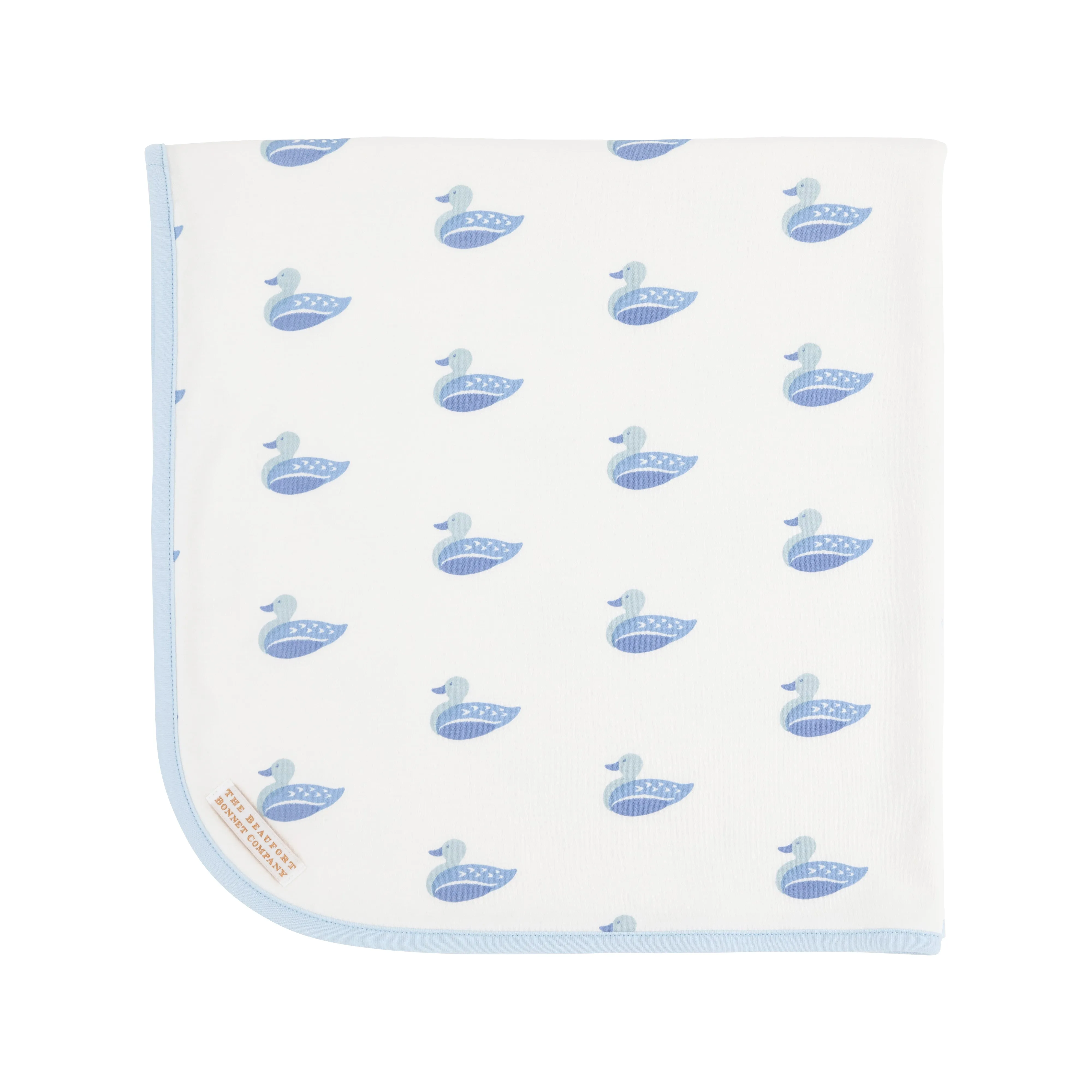 Baby Buggy Blanket - Merrimack Quack Quacks with Buckhead Blue