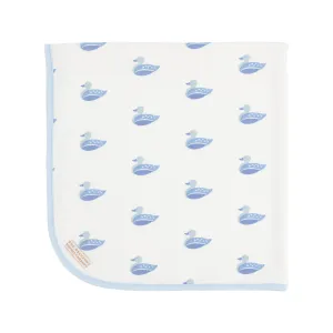 Baby Buggy Blanket - Merrimack Quack Quacks with Buckhead Blue